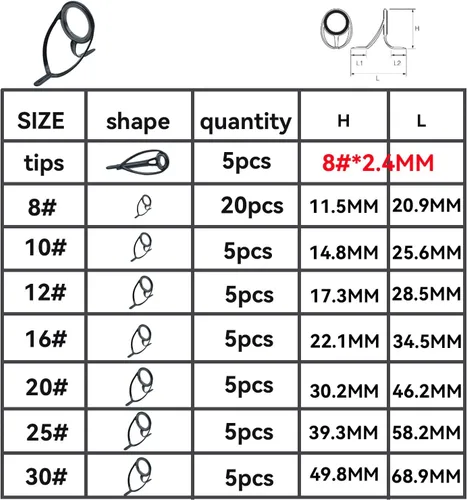 Miniatura 4 de 55pcs MN Saltwater Surf Fishing Rod Double Feet Large Spinning Stainless Steel Guides Repair Kits