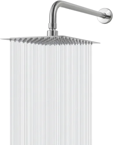 Miniatura 13 de NearMoon - Alcachofa de ducha de lluvia cuadrada con brazo extensible, de acero inoxidable grande, cascada, cobertura de cuerpo completo