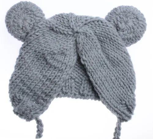 Miniatura 2 de Accesorios para fotografías de bebés recién nacidos, gorro de lana y muñecos de oso Gris