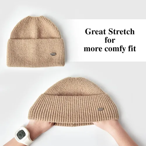 Miniatura 3 de Somaler Gorro para mujer de cola de caballo con agujero de cola de caballo caliente de punto de invierno Beanie Beanie Beanie Bun