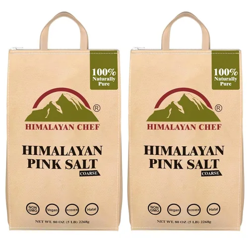 Miniatura 11 de Himalayan Chef - Sal rosa del Himalaya grano grueso, tarro de plástico de 5 libras - Pura, natural, kosher, rica en minerales, ideal para recargas