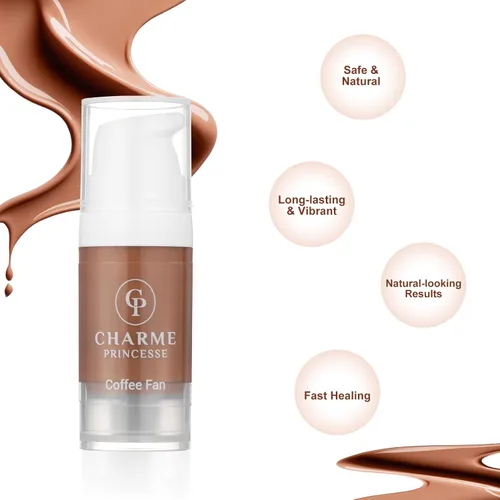 Miniatura 6 de Charme Princesse Pigmento Tinta Permanente Micropigmento Cosmético Pigmento Delineador de Ojos de Cejas Labios Cosmético Ventilador de Café Pigmento
