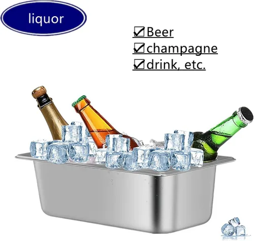 Miniatura 2 de Cubos de hielo para fiestas, cubo de vino y cerveza, cubo de hielo de acero inoxidable (mediano)