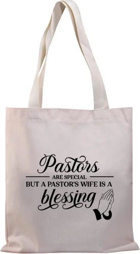 BDPWSS Pastor esposa regalo de agradecimiento pastores son especiales, pero una esposa pastores es una bendición cristiana bolsa de mano (bendición