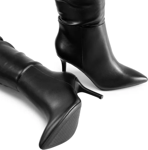 Miniatura 4 de DREAM PAIRS Botas de tacón alto para mujer, por encima de la rodilla, con punta alta hasta el muslo, tacón de aguja, botas sexis largas para otoño