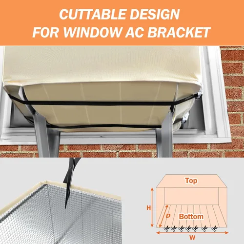 Miniatura 4 de Cubiertas de aire acondicionado para unidad exterior para aislamiento de invierno, 21 pulgadas de ancho x 16 pulgadas de profundidad x 15 pulgadas
