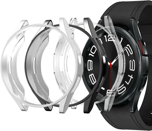 Miniatura 18 de Funda compatible con Samsung Galaxy Watch 6 Classic de 1.693 in 2023, suave TPU chapado en todo el contorno, a prueba de arañazos, funda protectora