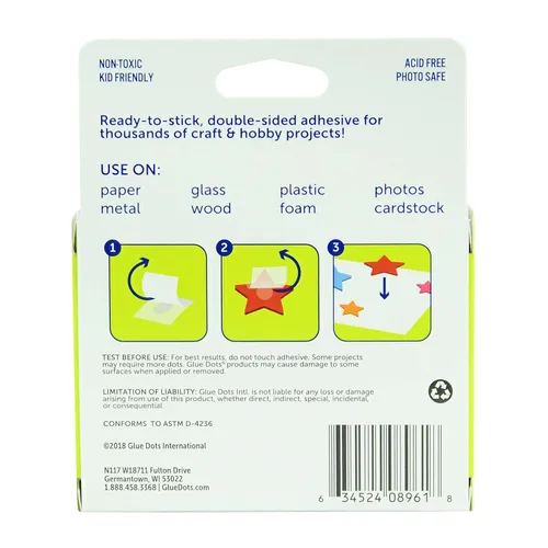 Miniatura 6 de Glue Dots N' Go Dispensador con puntos para manualidades, (04484). 375 pulgadas, rojo, 200 unidades y 8961 1/2 pulgada escolar 600 unidades paquete