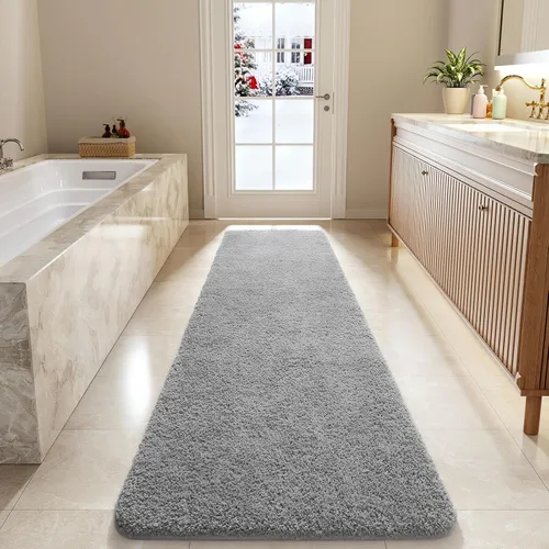 Miniatura 38 de LOCHAS - Tapete de baño de 24x70 pulgadas, suave, grueso y absorbente, hecho de microfibra, para el baño, lavable a máquina, tapete antideslizante