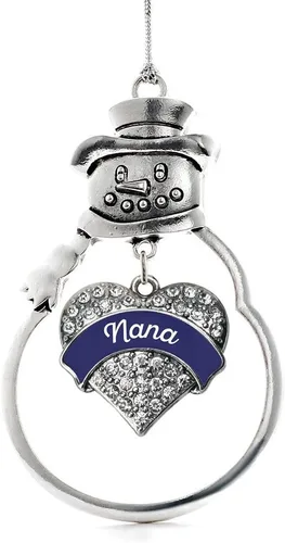 Miniatura 222 de Inspired Silver - Big Sis - Adorno de Navidad plateado - Adorno de árbol de Navidad con dije de corazón con circonita cúbica - Decoración colgante