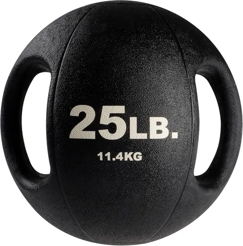 Miniatura 6 de Body-Solid Pelotas medicinales de ejercicio resistentes con asas dobles, pelota medicinal de agarre de goma antideslizante duradera