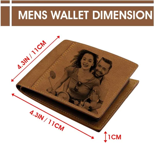 Miniatura 4 de Carteras de fotos personalizadas para hombresCartera grabada personalizadaRegalos personalizados para el padreMaridoHijo