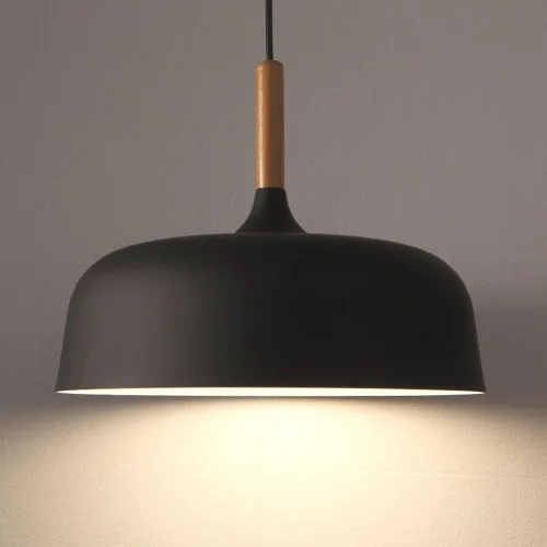 E26/27 - Lámpara colgante moderna industrial Art Deco para techo, lámpara colgante de estilo nórdico simple, pantalla 1 lámpara para comedor, Negro