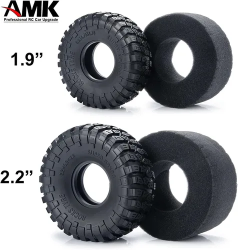 Miniatura 6 de Neumáticos de goma de 2.2 pulgadas con insertos de espuma de 2.638x5.906 in para 1/10 RC Crawler Car A-xial Wraith 90018 90048 RR10 SCX10 D90 4
