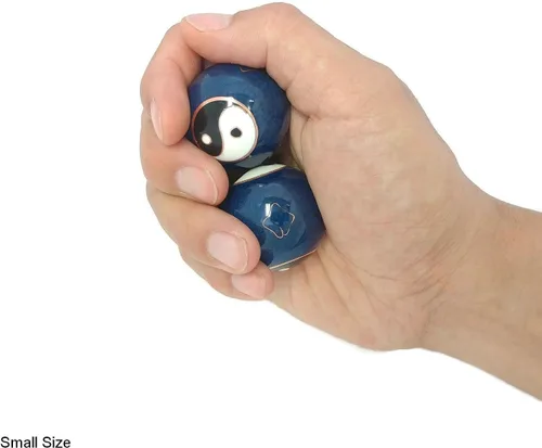 Miniatura 3 de Top Chi Yin Yang Baoding - Bolas con soporte de bambú (tamaño pequeño, 1.4 pulgadas)