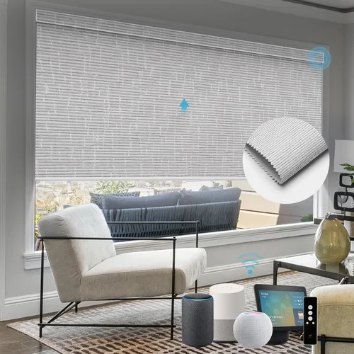 Miniatura 26 de SmartWings Persianas Motorizadas con Sombras para Ventana Control Remoto Funciona con Thread Apple Homekit Z-Wave Alexa 100% Blackout de Doble Cara