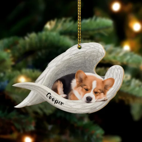 Miniatura 10 de Adorno plano 2D conmemorativo de perro pastor alemán personalizado, alas de ángel para mascotas, regalo de condolencia de pérdida, recuerdo