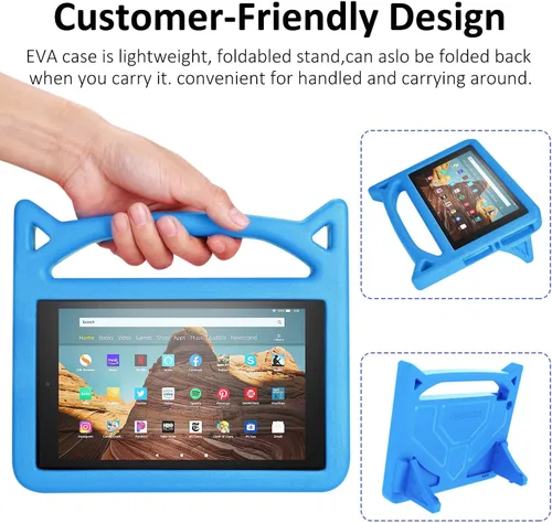 Miniatura 2 de Funda protectora para tablet de 1 0, ligera, a prueba de golpes, con bonito soporte de mango de gato (9ª/7ª generación, versión 2019/2017)