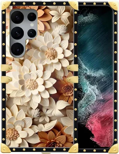 Miniatura 26 de Funda compatible con Samsung Galaxy S22 Ultra, funda protectora de TPU suave a prueba de golpes de 4 libélulas en la flor para Samsung Galaxy S22