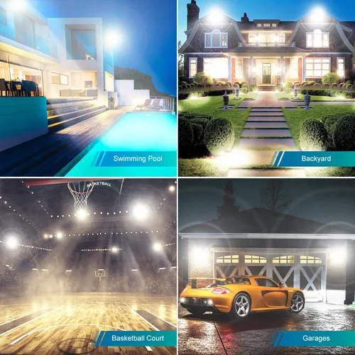 Miniatura 6 de USTELLAR Paquete de 3 luces LED de 80 W para exteriores, cableadas, brillantes, 800 W, equivalente a 24000 lúmenes, luz de seguridad, lámpara