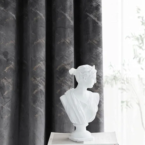 Miniatura 8 de H.VERSAILTEX Cortinas de terciopelo de lujo de 63 pulgadas de largo con aislamiento térmico para dormitorio, estampado de papel de aluminio