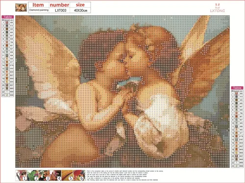 Miniatura 4 de LXTONG Kit de arte de diamantes de ángel para bebé, 5D con taladro redondo completo con alas para bebé, pintura por números, pintura de diamantes