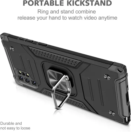 Miniatura 3 de Asuwish Funda para Samsung Galaxy Note 10 Plus Glaxay Note10+ 5G con protector de pantalla de vidrio templado y soporte de anillo para celular Negro