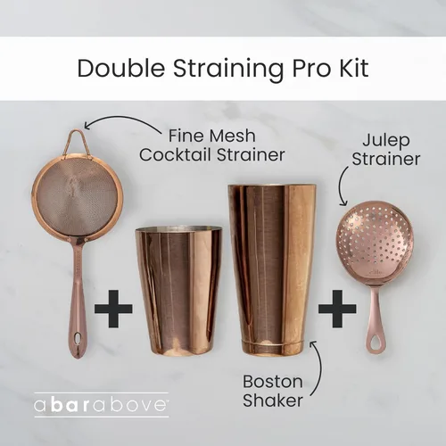 Miniatura 4 de A Bar Above Colador de malla cónica de cobre antiguo, tamiz de cóctel fino para camareros y chefs, doble colador de acero inoxidable 304 para té