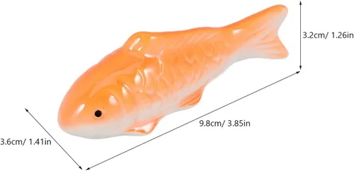 Miniatura 5 de Toddmomy Adorno flotante de peces para decoración de acuario, 3.85 x 1.41 x 1.25 pulgadas, adorable acento de pecera de cerámica con diseño realista