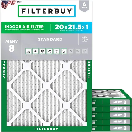 Miniatura 53 de Filterbuy Filtro de aire MERV 8 de 8 x 14 x 1 pulgadas para defensa contra el polvo y las alergias (paquete de 6), electrostático plisado HVAC