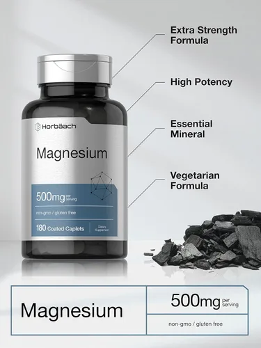 Miniatura 4 de Horbäach Magnesio 500mg 180 Cápsulas Suplemento vegetariano, sin OMG y sin gluten