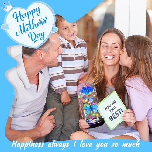 Miniatura 2 de Regalos de Cumpleaños de Rosa Flor de Mariposa Azul - Regalos para Mujeres para Ella Día de San Valentín Día de las Madres Aniversario Navidad