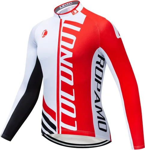 Coconut Ropamo CR manga larga ciclismo Jersey hombres, 3+1 bolsillos con cremallera Bicicletas Tops de secado rápido transpirable Ciclismo camisa
