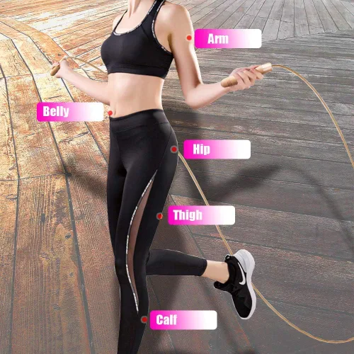 Miniatura 6 de Cuerda de saltar de cuero, cuerdas de salto ajustables, con rodamiento giratorio y asas de madera pura, para entrenamientos de gimnasio y fitness