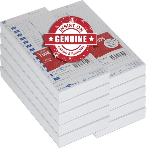 Miniatura 5 de Tarjetas de tiempo recicladas Pyramid™ 30% para modelos piramidales 3500 y 3700, 4" x 9", paquete de 100