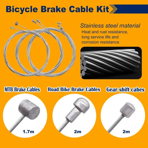Miniatura 2 de weideer Cable de freno de bicicleta Cable de cambio Kit de carcasa de cable de bicicleta Kit de cable de freno de bicicleta Línea de transmisión