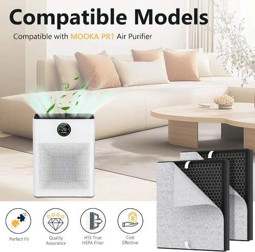 Miniatura 2 de 2 paquetes de filtros de repuesto PR1 para purificador de aire Mooka PR1, filtro premium para habitación grande del hogar de hasta 2200 pies
