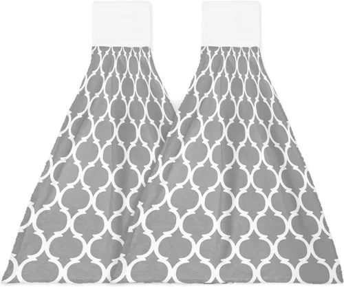 Miniatura 10 de Toallas de cocina colgantes estilo granja, retro, textil, textura a cuadros, toallas de mano con lazo para colgar, estilo granja, suaves