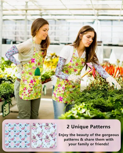 Miniatura 3 de 2 Pairs Gardening Sleeves for Women Sun Protection Arm Sleeves for Women Anti-Slip Floral Gardening Sleeves 03