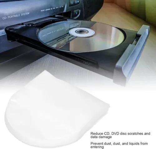 Miniatura 4 de Bolsa de protección de disco CD y DVD, fundas interiores de plástico transparente para CD y DVD de 5 pulgadas Mini cubierta de almacenamiento