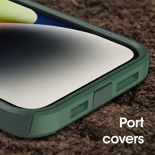 Miniatura 5 de OtterBox Funda para iPhone 14 Plus Commuter Series - Trees Company (verde), delgada y resistente, apta para bolsillo, con protección de puerto