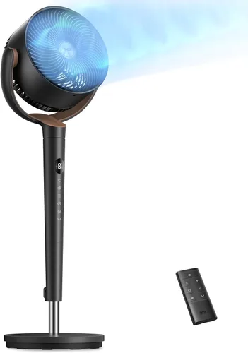 Dreo Ventilador para dormitorio, ventilador de pie oscilante de 120°, ventilador de piso silencioso con motor de CC, ventilador de pedestal para