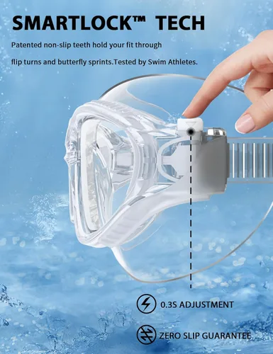 Miniatura 7 de Siliwo - Gafas de natación panorámicas de 180° para adultos, ultra cómodas, de silicona líquida, antivaho/UV, piscina y al aire libre, mujeres