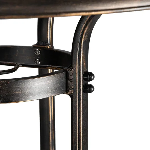 Miniatura 9 de Henf Mesa de comedor de aluminio fundido para exteriores con agujero de paraguas de 2 pulgadas, 32 pulgadas de diámetro, mesa de comedor redonda