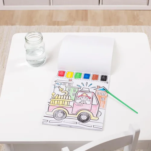 Miniatura 9 de Melissa & Doug Pintar con agua - Vehículos, 20 páginas perforadas con paletas a prueba de derrames
