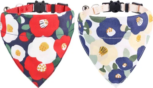 Miniatura 24 de Collares de gato KZHAREEN para Pascua, separables con bandana y campana, collar ajustable para gatito, perrito pequeño, niñas y niños Pascua-2