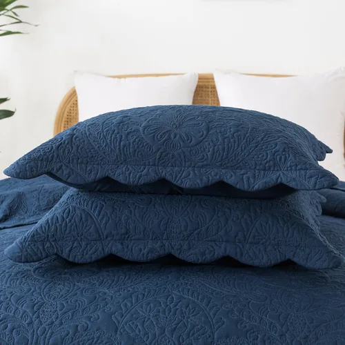 Miniatura 127 de HoneiLife - Juego de colcha de tamaño Queen, juego de ropa de cama de pana bordada de 3 piezas, colcha de lujo, ligera, cálida, para todas las Pana