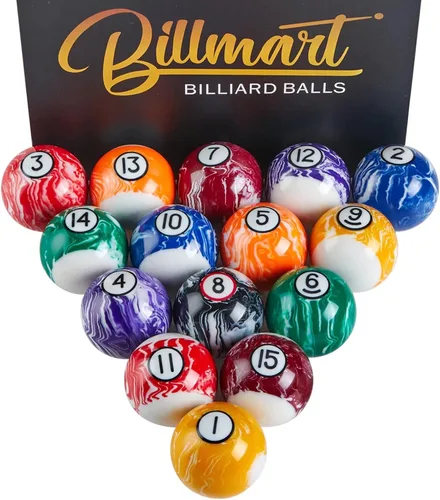 Billmart Juego de 16 bolas de billar para mesa de billar Mármol Premium