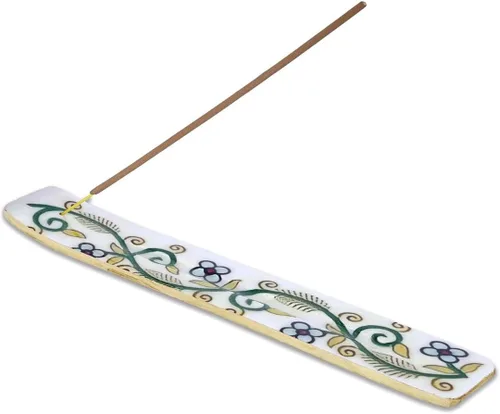 Miniatura 33 de Bless-International Quemador Tradicional Hecho a Mano de Madera Portaincienso Soporte Recogecenizas para Aromaterapia-Meditación-Yoga