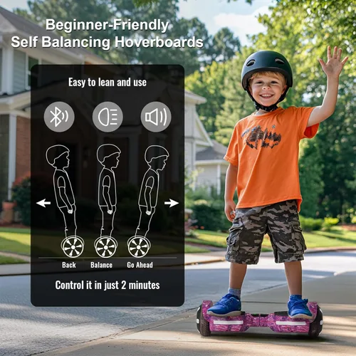 Miniatura 5 de Scooter, luces LED Bluetooth y Corlorful, potencia de rango de 7.5 mph y millas por motor dual de 250 W, regalos para niños y adultos, niñas y niños